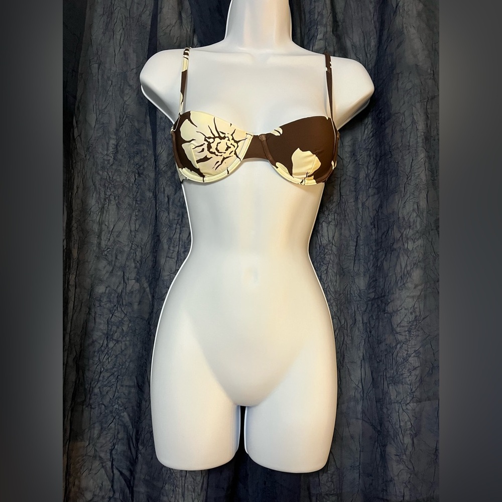 Tory Burch Women’s Floral Print Underwired Bikini Top Size XS GUC